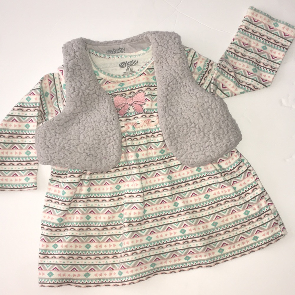 Baby Gear Dress with Vest. Super cute. 12 Months